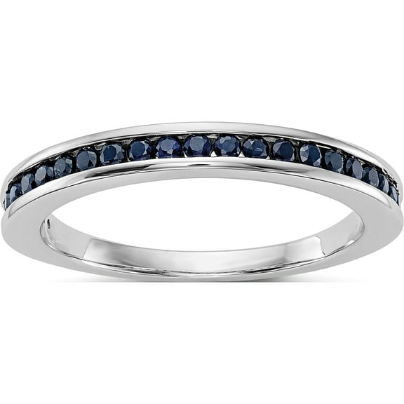 10K White Gold Sapphire Bandsize 7 (Width 2.7 To 1.5) - Jbsp