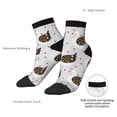 thumbnail image 6 of Rateoe Cute Swan Pattern Quarter Crew Socks,Toe Seamed Ankle Socks,Cotton Cushioned Breathable Athletic Crew Sports Socks, 6 of 7