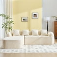 thumbnail image 2 of Modern L-Shaped Sectional Sofa with 4 Pillows, Chenille Fabric Cloud Couch with High-Elastic Sponge, No Assembly Required for Living Room Apartment, Beige, 2 of 7