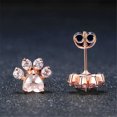 thumbnail image 5 of JingChun Dainty Paw Stud Earrings Set - Rose Gold Fill Cubic Zirconia Earring Adjustable Ring Hypoallergenic Jewelry for Puppy Lovers, 5 of 7
