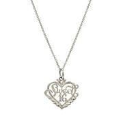 Sterling Silver Sweet 16 Heart Pendant Necklace, 18"