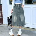 thumbnail image 2 of XINXIAOO Kids Girls Denim Skirt Summer Elastic Waist Denim Mini Skirt Girls Skirts Size 7-8 Years, 2 of 9