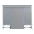 thumbnail image 3 of Royard Oaktree Bathroom Medicine Cabinet with Mirror, Bathroom Storage Cabinet with 3 Doors and Open Shelves, Wall Mounted Cabinet Space Saver with Towel Bars, Grey, 3 of 7
