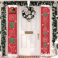 thumbnail image 1 of Feliz Navidad fiesta decoración porche signo puerta delantera colgante pancartas banderas, decoración de pared para casa patio granja, juego de 2 JAMW Sencillez, 1 of 5