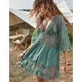 thumbnail image 3 of Swimsuit Coverup for Women Lace Stitching Bathing Suit Cover Ups Plus Size Beach Coverup Alsol Lamesa, 3 of 6