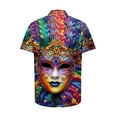 thumbnail image 4 of JURANMO Men's Hawaiian Shirts Fashion Mask Graphic Print T-Shirts Dressy Turndown Collar Button Down Vacation Summer Blouse Multicolor L Lightning Sale, 4 of 6