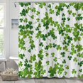 thumbnail image 3 of St. Patrick''s Day Clover Shower Curtain, Green Shamrock Leaves Shower Curtain for Bathroom, Spring Irish Festival Fabric Shower Curtain Set, Polyester 72x72 Inch 12 Pack Plastic Hooks, 3 of 6