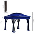 thumbnail image 3 of Outsunny 11 x 11 Pop-Up Canopy Gazebo Outdoor Patio Event Tent with Zipper Netting,Carry Bag, UV Protection for Backyard & Garden, Blue, 3 of 11