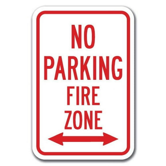 No Parking Fire Zone with right arrow Sign 12" x 18" Heavy Gauge Aluminum Signs