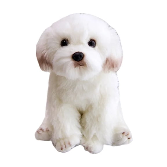 Simulation Maltese Dog Stuffed Animals Handmade Toys Realistic Pet Puppy Doll Toys Gift