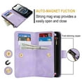 thumbnail image 5 of for iPhone 16E Crossbody Case Wallet with Card Slots - PU Leather Case RFID Blocking Zipper Pocket Lanyard Wrist Strap Shockproof Protective Phone Cover for iPhone 16E, Purple, 5 of 8