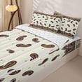 thumbnail image 3 of Homewish Vintage Boho Paisley Zipper Twin Comforter Sets with Fitted Sheet and 2 Pillowcases,Bohemian Damask Floral Zipper Bedding Set,Cream,Reversible,4pcs, 3 of 8