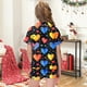 thumbnail image 4 of Odeerbi 2-12 Años Niños Niñas Pijama de Verano de Satén Con Solapa de Muesca Camisas de Manga Corta Conjunto de Shorts Suave Estampado San Valentín Amor Ropa de Dormir, 4 of 6