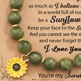 thumbnail image 6 of Opolski Sunflower Beaded Bracelet with Inspirational Card Elastic Adjustable Girls Natural Stone Round Beads Bracelet, 6 of 8