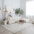 thumbnail image 4 of 4' X 6' Cream and Black Abstract Distressed Area Rug, 4 of 11