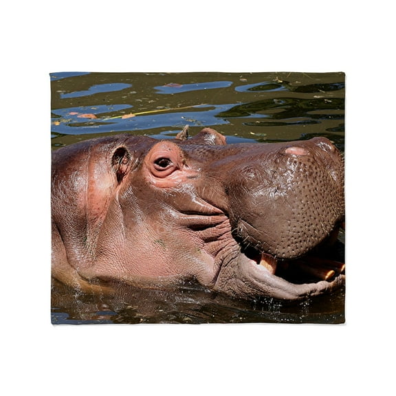 CafePress - Happy Hippo Throw Blanket - Soft Fleece Throw Blanket, 50"x60" for All Ages