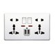 thumbnail image 1 of Botón pulsador multifunción para enchufe de pared, Reino Unido, 13a, 2.1a, doble puerto de carga Usb, botón de toma de pared para el hogar de tres orificios y dos orificios, 1 of 5