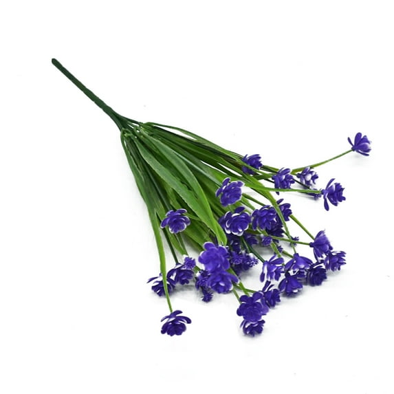 Artificial Plastic Flower Leaves 7 Branches Lifelike plastic small flower Bonsai Home Decoration Photo Props blue