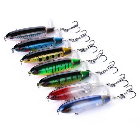 Hard Fishing Bait Pencil Fishing Lure 13g/10cm Topwater Weever Bass Perch Snakehead Rotating Spinner Rattle Tail (Best Topwater Lures Largemouth Bass)