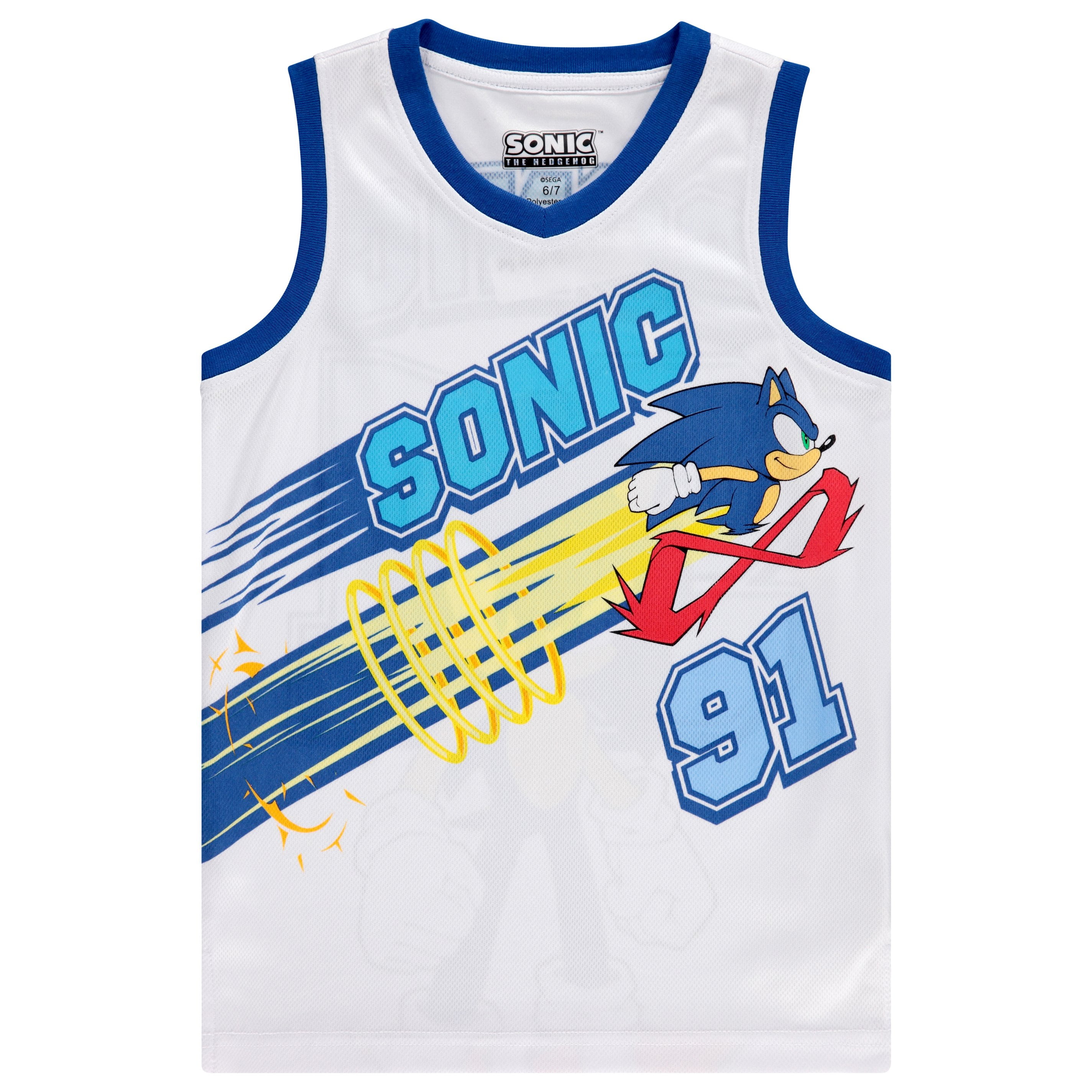 Sega - Brandclub - Boys Sonic The Hedgehog Basketball Jersey Shirt 