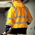 thumbnail image 6 of Miluxas Reflective Shirts for Men High Visibility Safety Hoodie Casual Fit Hi Vis Hoodies Long Sleeve Zip Up Comfort Jacket Yellow, 6 of 7
