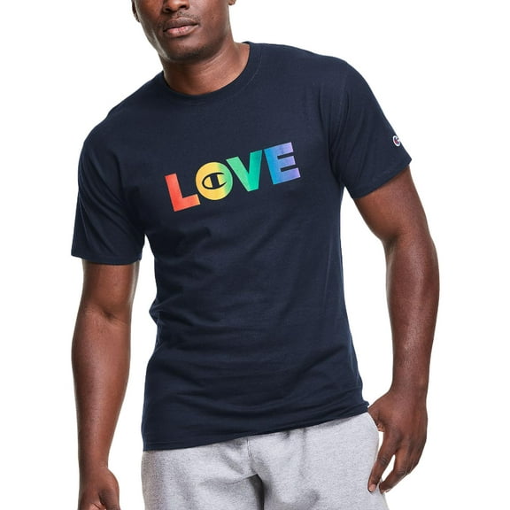 Champion Mens Rainbow Love Jersey Graphic T-Shirt