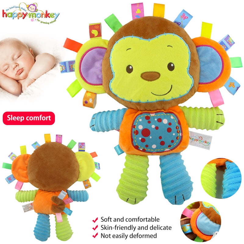 Amerteer Baby Tags Toy, Monkey/Tlephant Taggie Security Blanket