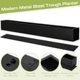 thumbnail image 6 of 1 Pcs Long Rectangular Planter Box Window Sill Plant Box Metal Water Trough Indoor Large Modern Steel with Drainage Holes Herb Garden Home (32 x 3.5 x 3.5 Inch,Black), 6 of 6