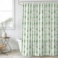 thumbnail image 4 of Green Stripes Bathroom Shower Curtains with 12 Hooks Polyester Waterproof Shower Curtain for Stalls and Bathtubs Farmhouse Modern Abstract Art Decorative Bathroom Privacy Curtain 36x78 Inches, 4 of 9