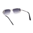 thumbnail image 4 of Classy Rimless Oval Metal Rim Luxury Gentlemanly Sunglasses Silver - Smoke, 4 of 4