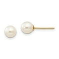 thumbnail image 1 of 14K Yellow Gold Madi K 5mm Button FW Cultured Pearl Earrings, 1 of 2