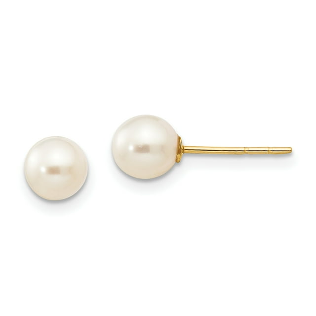 14K Yellow Gold Madi K 5mm Button FW Cultured Pearl Earrings