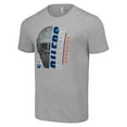 thumbnail image 2 of Men's Starter Heather Gray Edmonton Oilers Half Helmet Logo T-Shirt, 2 of 3