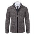 thumbnail image 6 of Gamivast Mens Cardigan Sweater Full Zip Knit Casual Stand Collar Jacket Fall Winter Warm Outerwear Ribbed Knitwear Coat with Pockets, 6 of 7