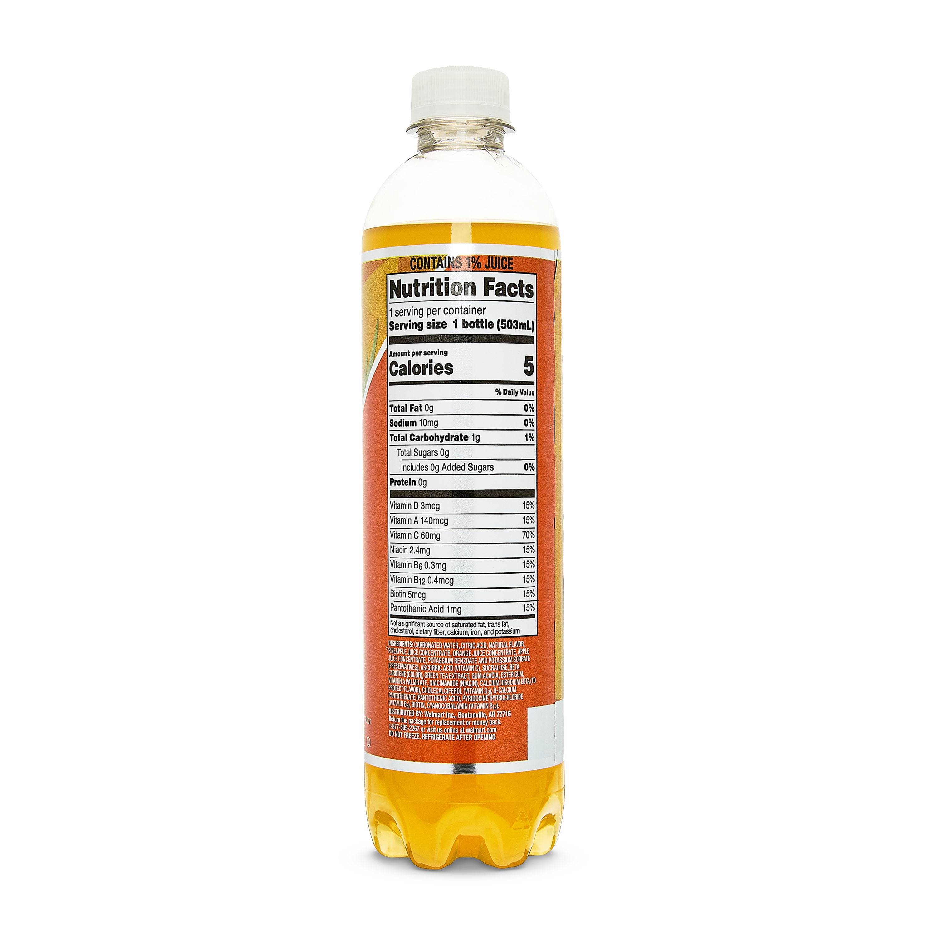 Clear American Pineapple Orange Sparkling Water, 17 fl oz Bottle