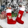 thumbnail image 4 of VEYLIN Christmas Stockings with Letters, 20 Inch Plush Christmas Stockings Large Embroidered Stockings Stockings for Kids/Adult Red Letter(M), 4 of 5