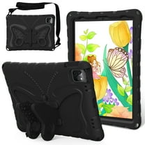 TECH CIRCLE Cute Butterfly Case for Apple iPad Mini 5th Generation & iPad Mini 4/3/2/1 Case 7.9" - Portable Tablet Case with Shoulder Strap, Wings Fold to Create Stand, Lightweight Kids Case, Black