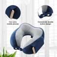 thumbnail image 3 of Linda almohada de cuello de espuma viscoelástica con funda de forro polar suave, almohada de viaje para niños y adultos, 3 of 5