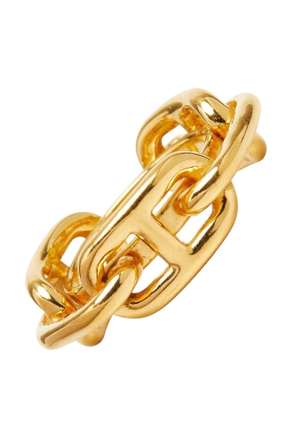 Pre-Owned Hermes Chaine d'Ancre Scarf Ring, Gold Plated (GP), Women's.