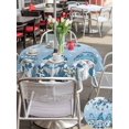 thumbnail image 4 of Outdoor Tablecloth with Umbrella Hole and Zipper, Blue Ombre Gnomes Christmas Round Table Cloth 54 Inch Waterproof Tablecloth, Xmas Balls Tree Snowflake Retro Picnic Table Cover for Patio Camping, 4 of 7