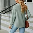 thumbnail image 6 of T-Shirts for women's Fashion V-Neck Lace Long Sleeve Loose T-Shirt Womens Fashion Tops, 6 of 7