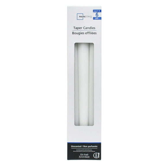 Mainstays Unscented 10" Taper Candle