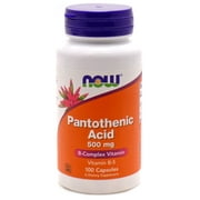 NOW Pantothenic Acid Vitamins & Supplements, 1 Capsule Per Serving, 100 Count