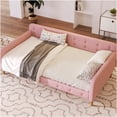 thumbnail image 2 of Twin Size Upholstered Daybed with Wooden Legs, Sofa Bed for Living Room and Guest Room, 2 of 9