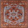 thumbnail image 1 of Ahgly Tapis d'Intérieur Carré Moderne Mi-Siècle Rouge Oriental, 6 Pieds Carré, 1 of 6