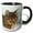 Black/White, variant on 3drose, Artistic Cartoon Style Black Outline Tabby Cat, 15oz Two-tone Black Mug