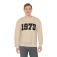 thumbnail image 3 of Women's 1973 Collegiate Font Sweatshirt 50th Birthday Sweatshirt, 3 of 5