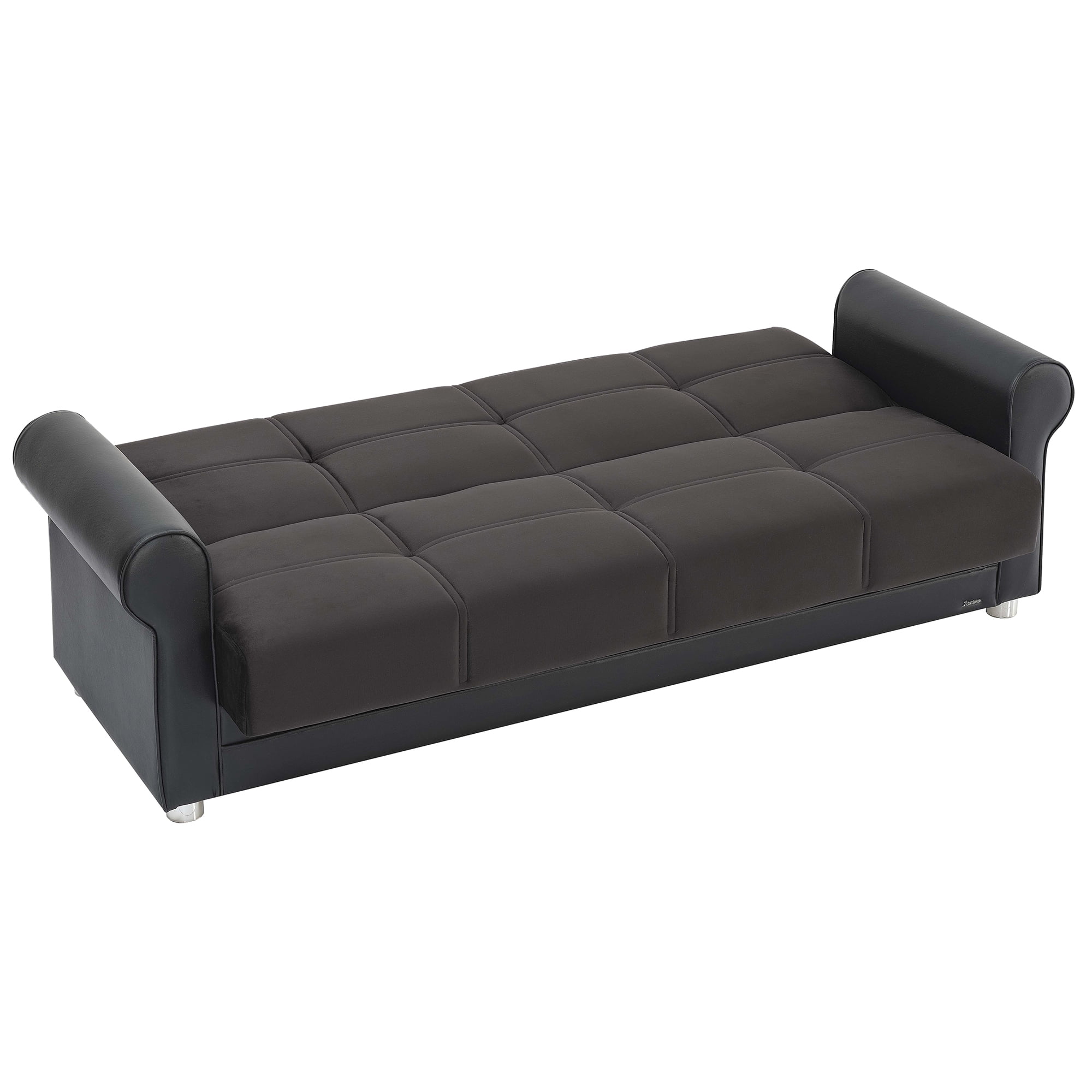 Ottomanson Convertible Sleeper Sofa Bed with Hidden Storage, Firm Comfort Couch, Black