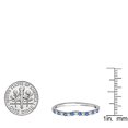 thumbnail image 2 of Dazzlingrock Collection 18K Round Blue Sapphire & White Diamond Anniversary Wedding Ring Matching Band, White Gold, Size 7, 2 of 5