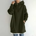 thumbnail image 2 of Yindaity Womens Jacket Fuzzy Long Sleeve Short Coats Button Down Sherpa Outerwear With Pockets Jackets for Women (Army Green,L), 2 of 4